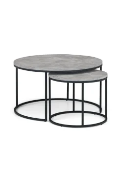 Julian Bowen Staten Concrete Round Nesting Coffee Table (50 x 80 x 80 cm)