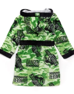 Jurassic World Boys Green Camo Logo Print Bathrobe (4 - 12 Years)