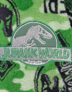 Jurassic World Boys Green Camo Logo Print Bathrobe (4 - 12 Years)