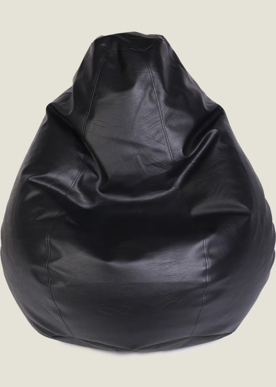 Kaikoo Black Faux Leather Tear Drop