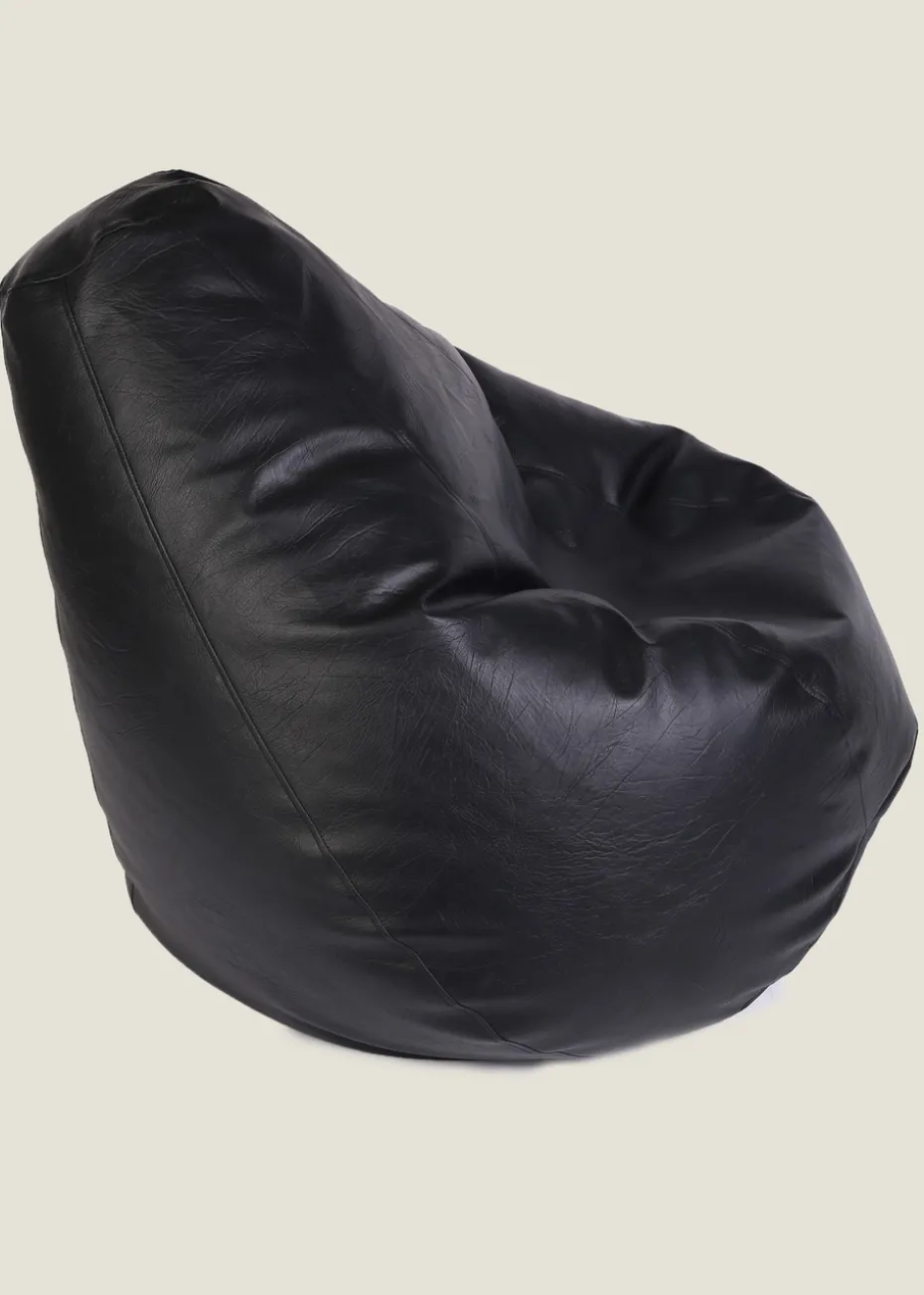 Kaikoo Black Faux Leather Tear Drop