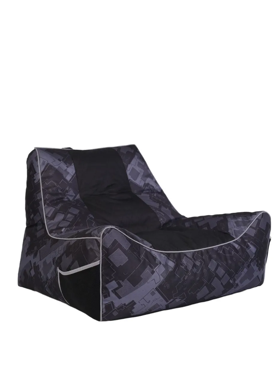Kaikoo Black/Grey Relaxer Gaming Chair with Quilting