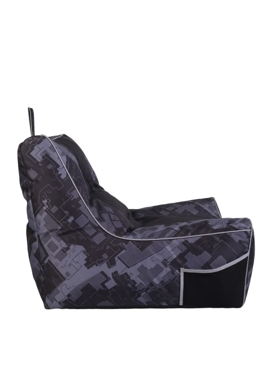 Kaikoo Black/Grey Relaxer Gaming Chair with Quilting