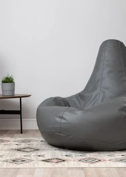 Kaikoo Grey Faux Leather Tear Drop