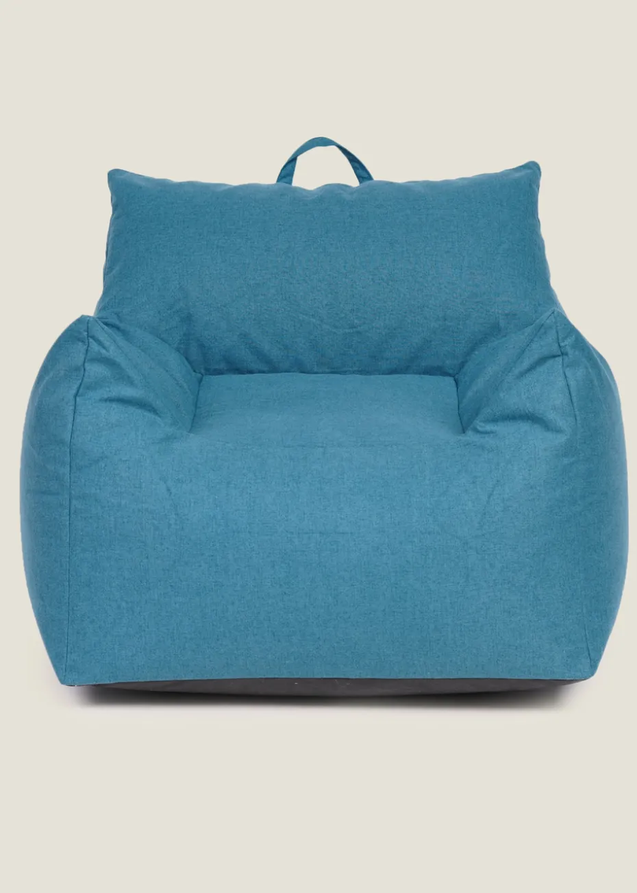 Kaikoo Indigo Blue Large Single Chair Luxury Brushed Polyester