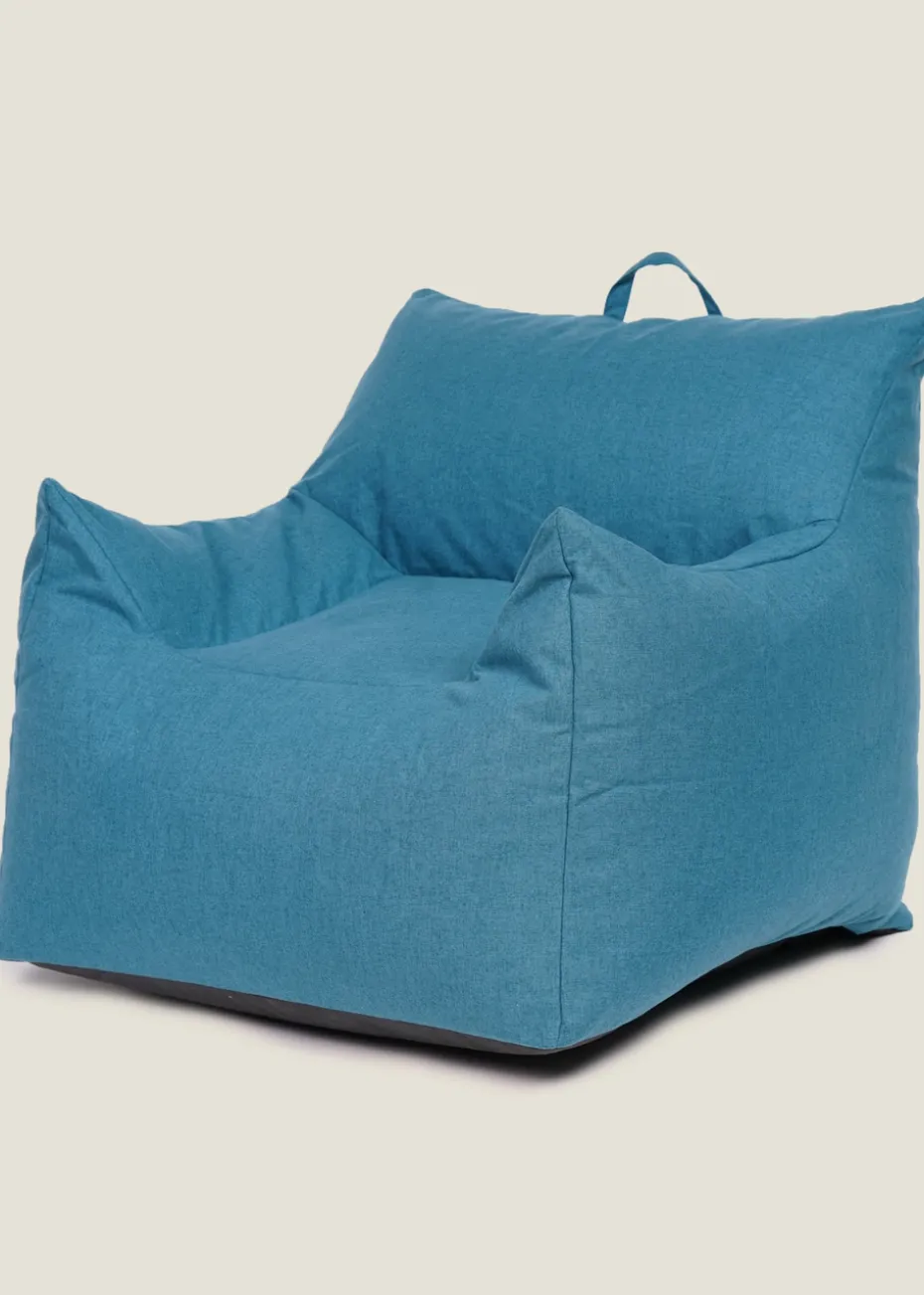 Kaikoo Indigo Blue Large Single Chair Luxury Brushed Polyester