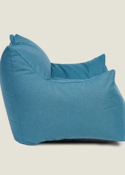 Kaikoo Indigo Blue Large Single Chair Luxury Brushed Polyester