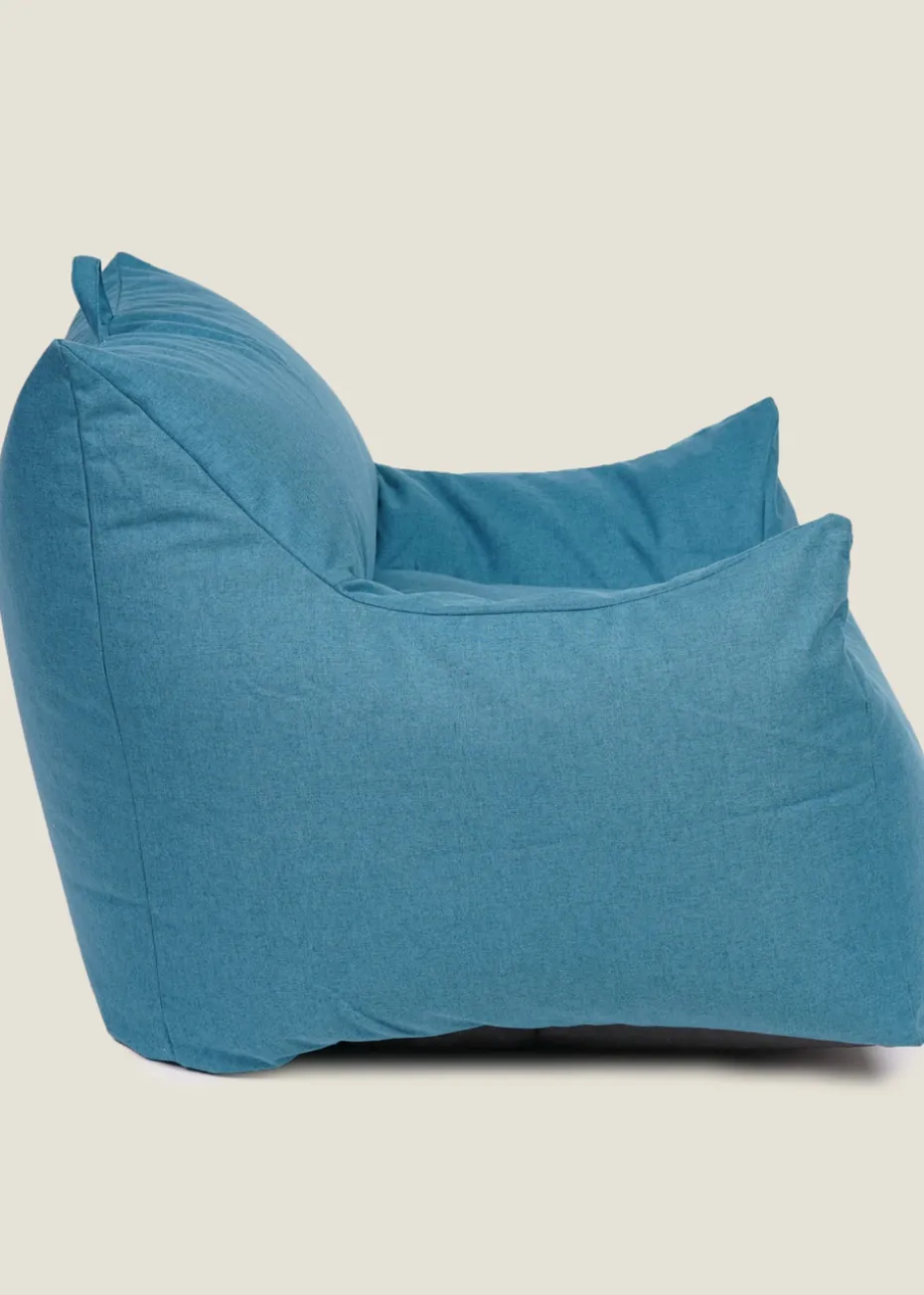 Kaikoo Indigo Blue Large Single Chair Luxury Brushed Polyester