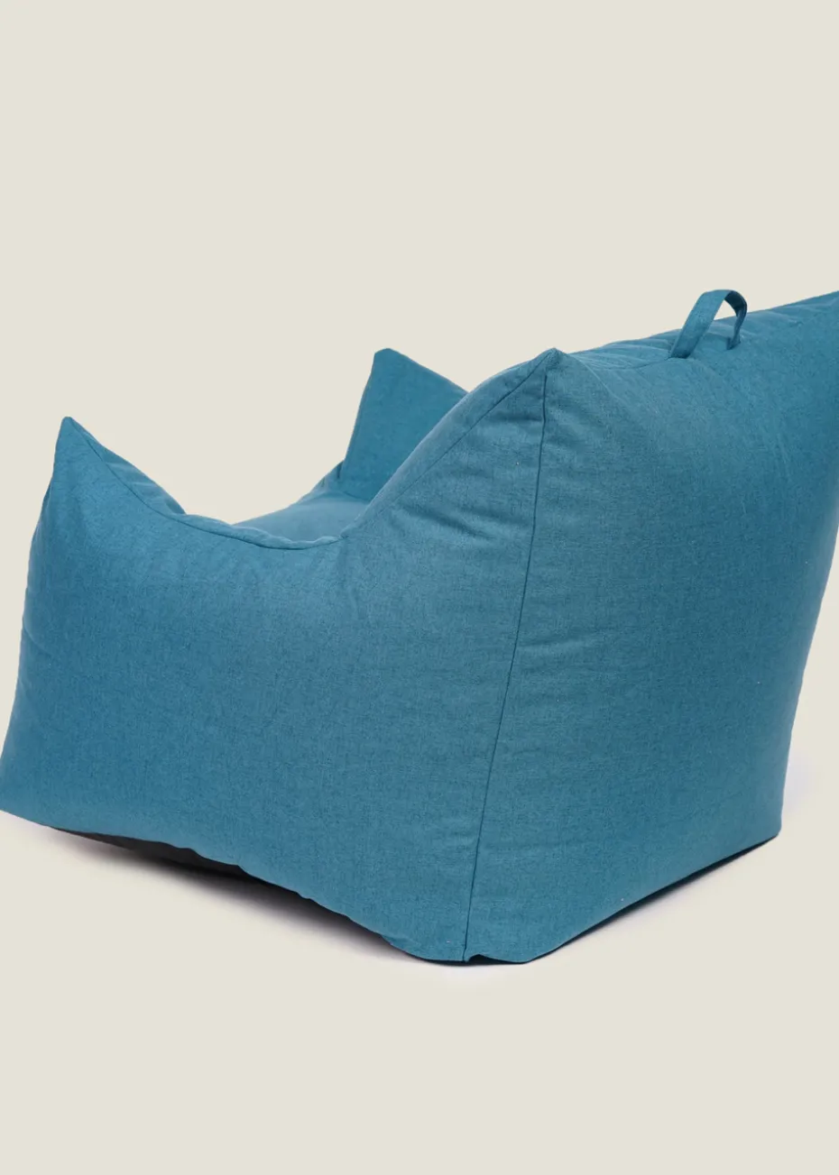 Kaikoo Indigo Blue Large Single Chair Luxury Brushed Polyester