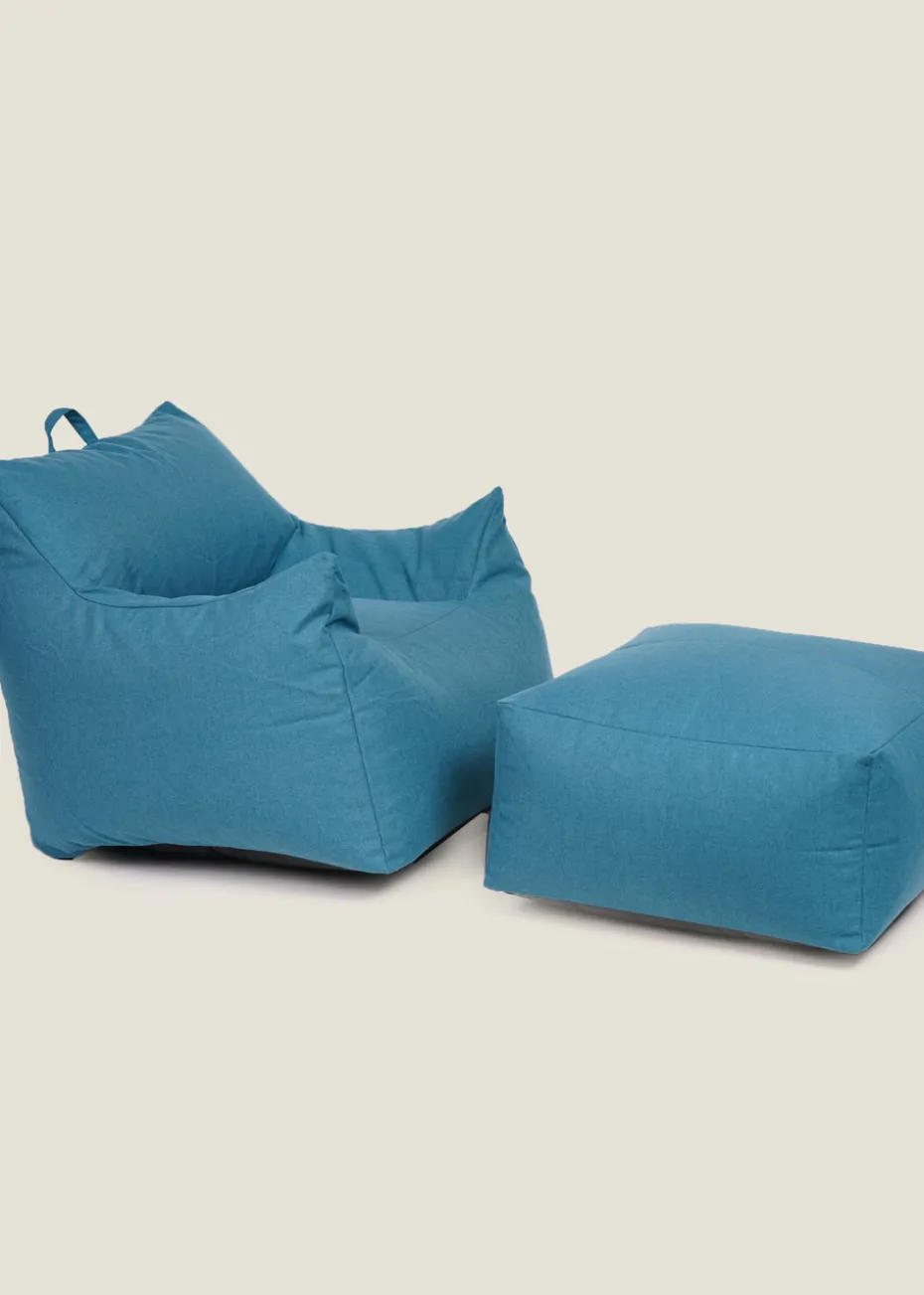 Kaikoo Indigo Blue Large Single Chair Luxury Brushed Polyester