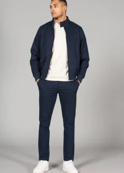 Kensington Eastside Navy Cotton Funnel Neck With Buttons Jacket