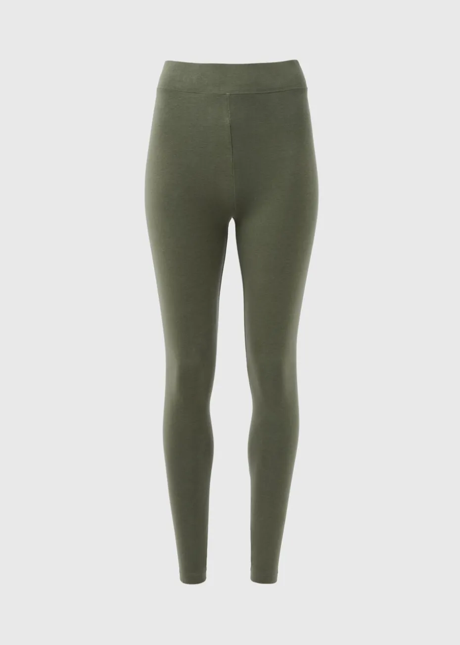 Khaki Cotton Leggings