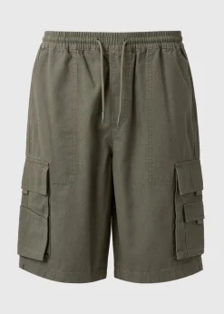 Khaki Multi Pocket Cargo Shorts