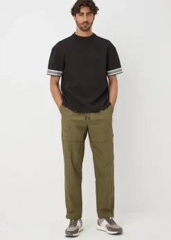 Khaki Parachute Cargo Trousers