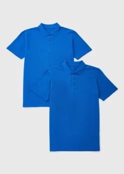 Kids 2 Pack Royal Blue Unisex School Polos (3-13yrs)