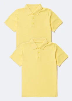 Kids 2 Pack Yellow School Polo Shirts (3-13yrs)