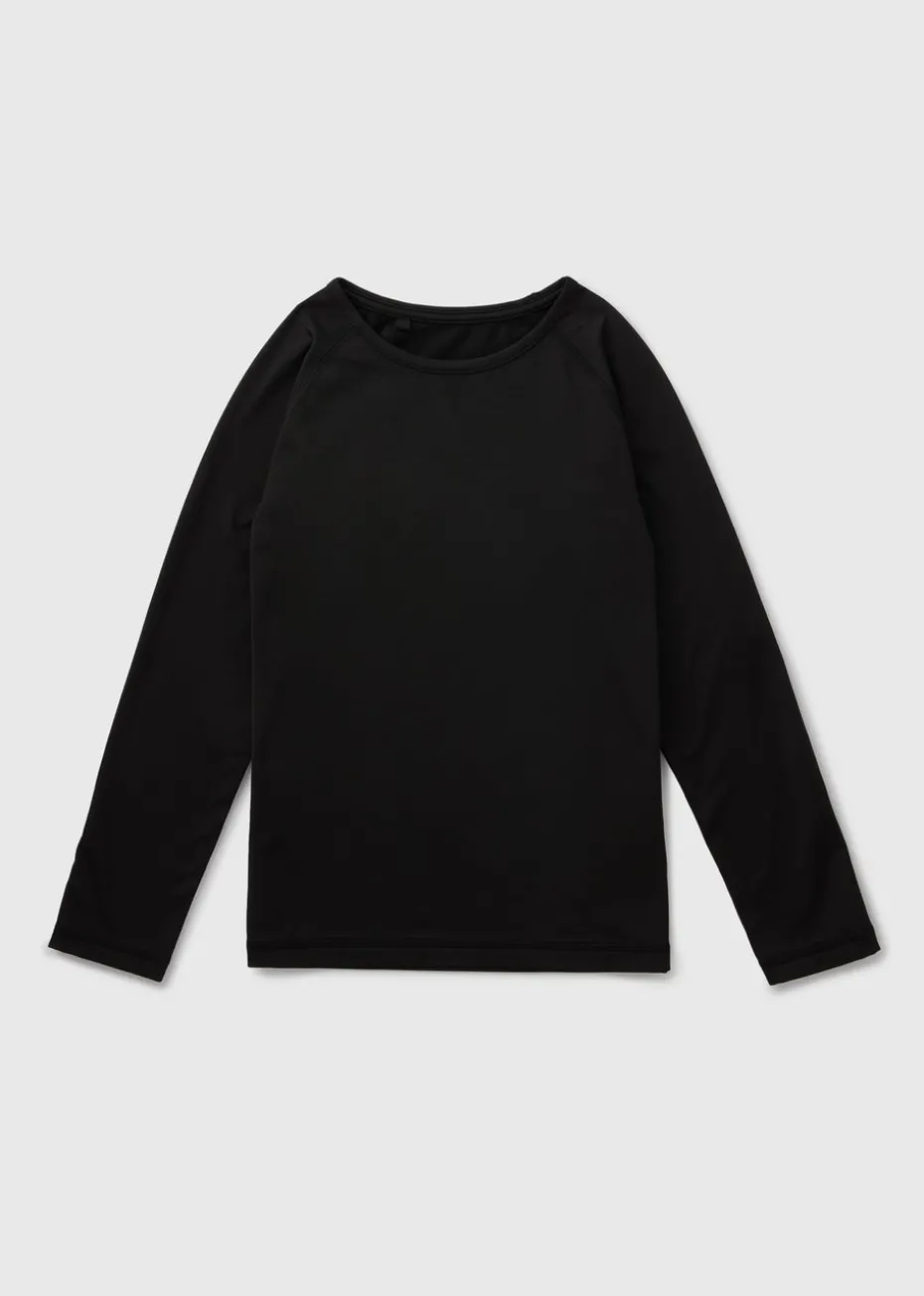 Kids Black Base Layer Long Sleeve Top (3-16yrs)