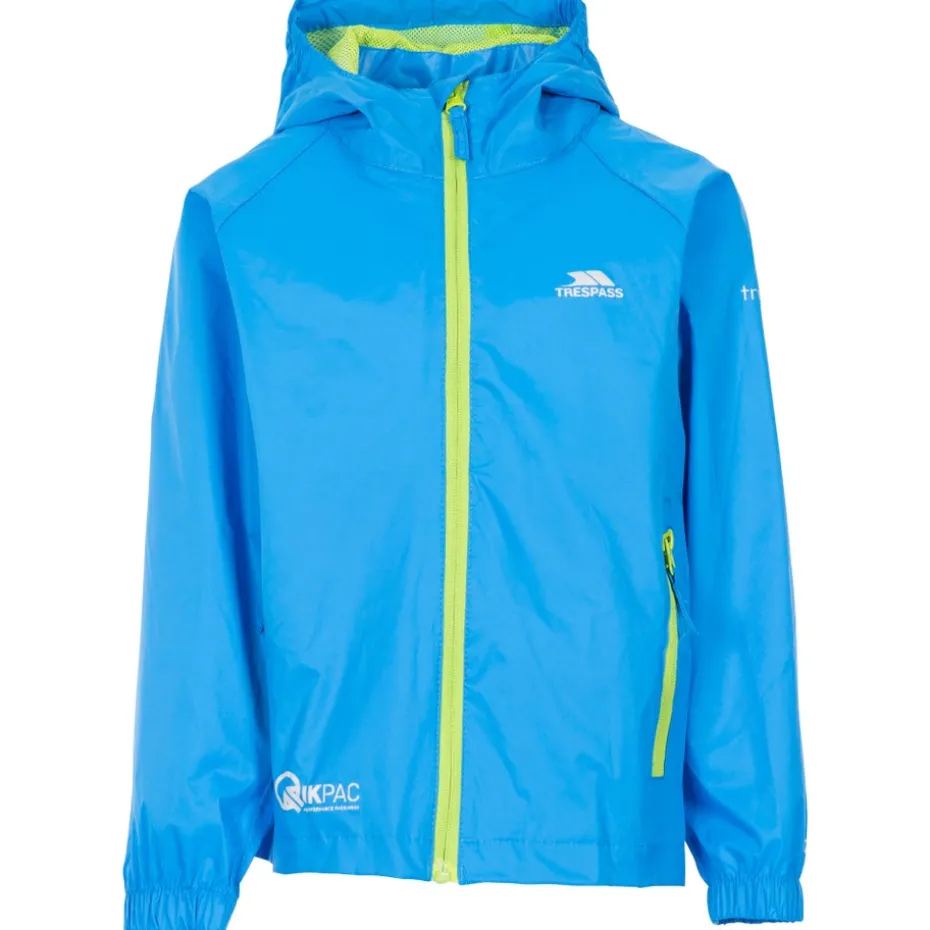 Kids Trespass Qikpac Blue Jacket (2-12yrs)