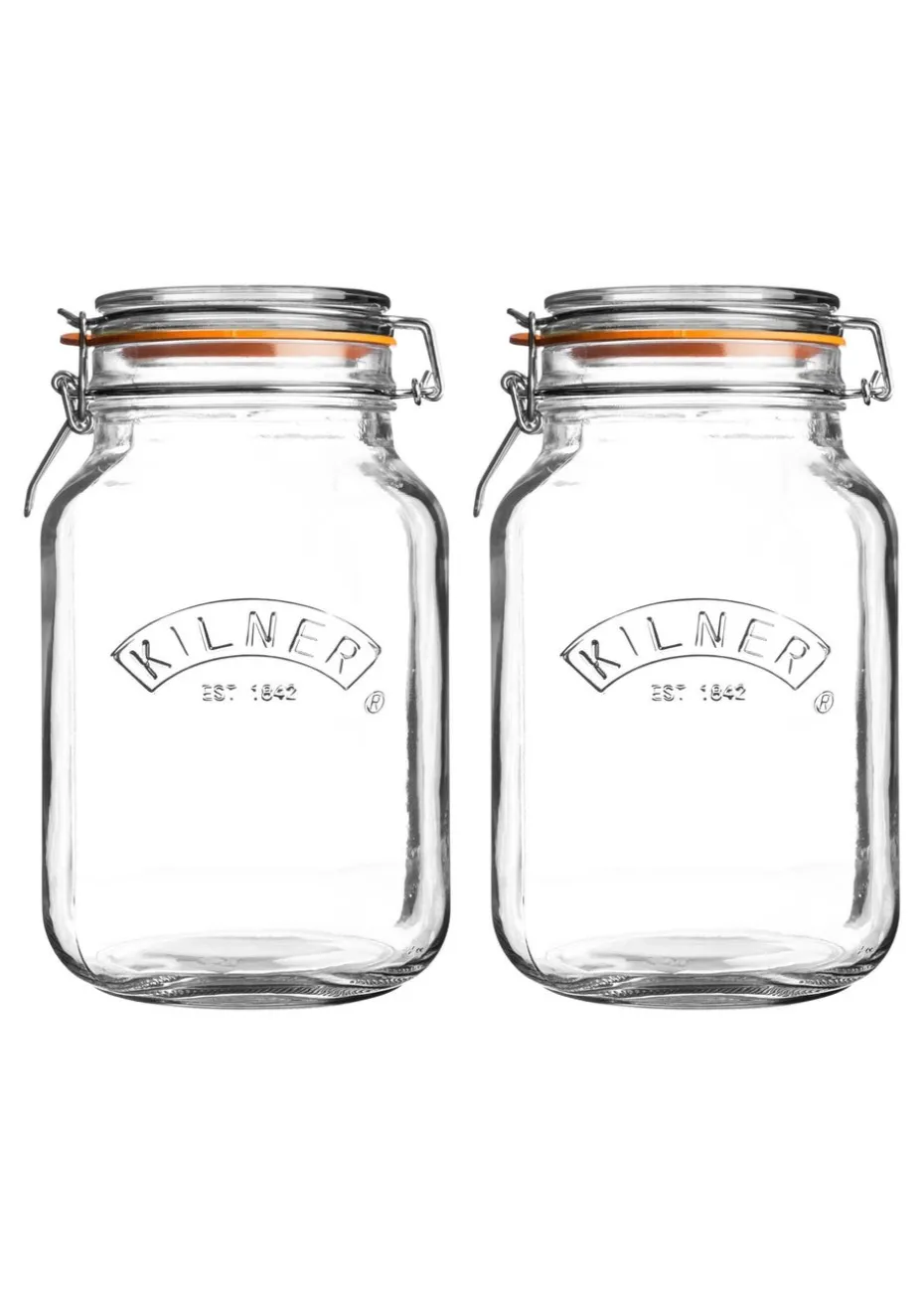 Kilner 1.5l Clip Top Square Jar