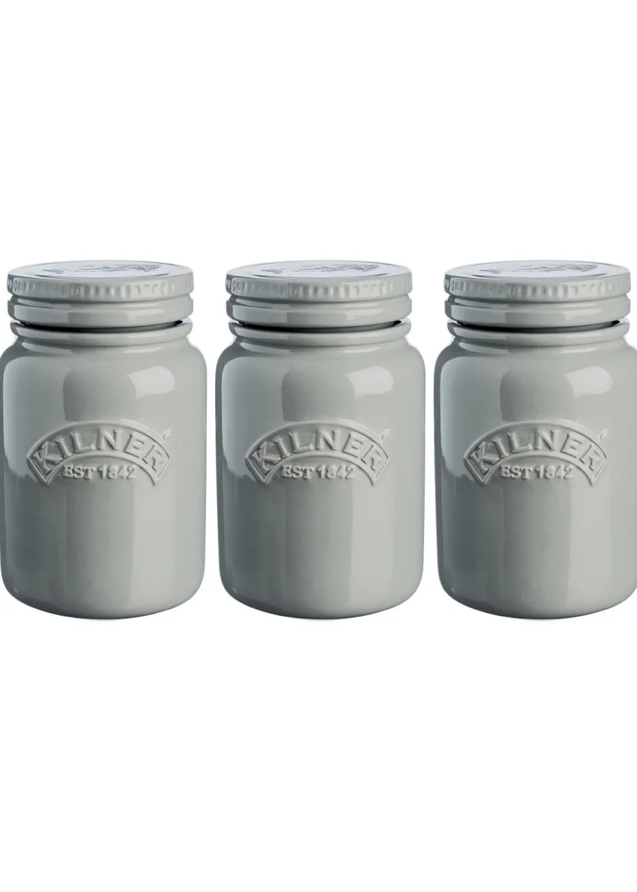Kilner Set of 3 Ceramic Storage Jars Morning Mist