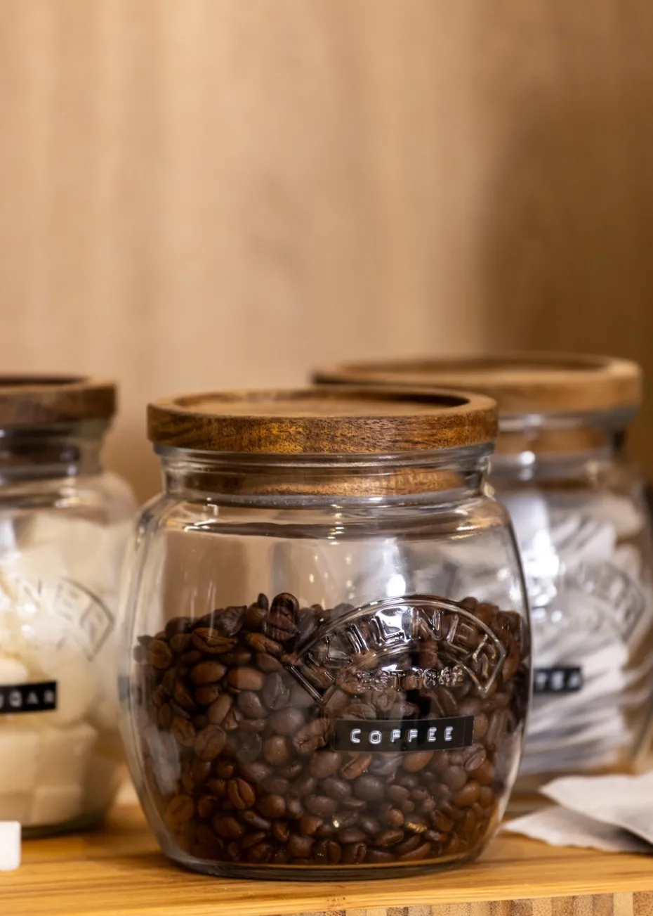 Kilner Set of 3 Universal Wooden Lid Jars ( 0.8l )