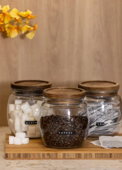 Kilner Set of 3 Universal Wooden Lid Jars ( 0.8l )