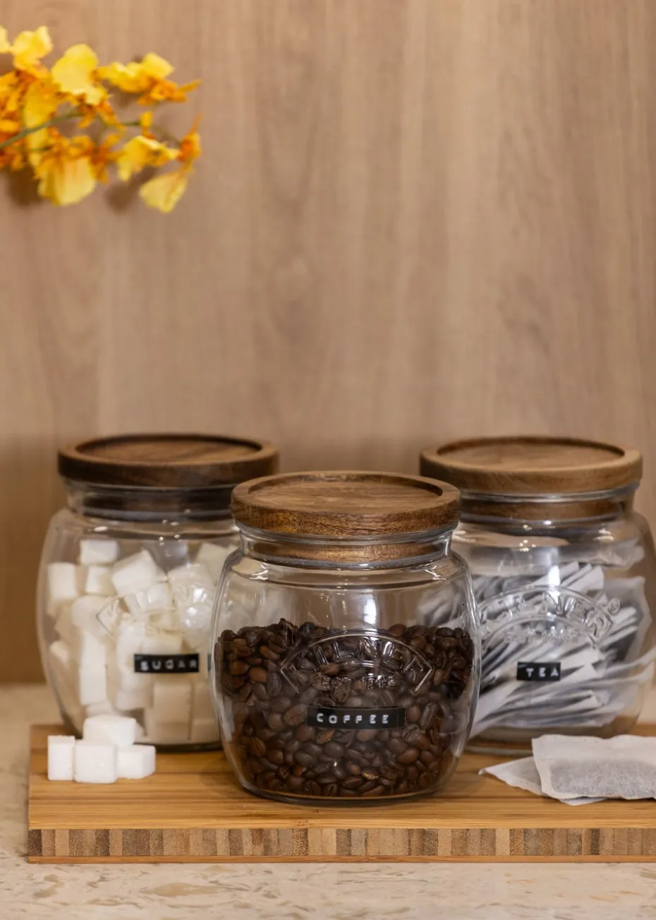 Kilner Set of 3 Universal Wooden Lid Jars ( 0.8l )