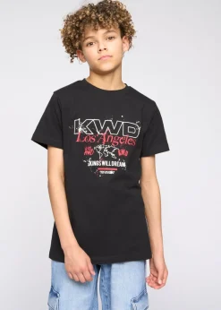Kings Will Dream Black Mapped T Shirt (7-14 yrs)