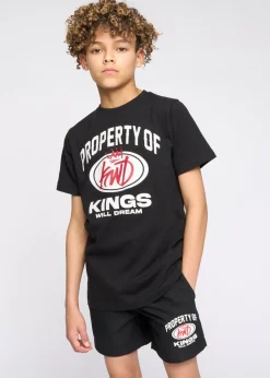 Kings Will Dream Black Prop Swim Shorts (7-14 yrs)