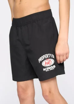 Kings Will Dream Black Prop Swim Shorts (7-14 yrs)