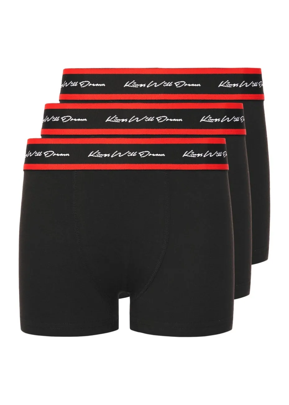 Kings Will Dream Black Scriptband 3pk Boxers (7-14 yrs)
