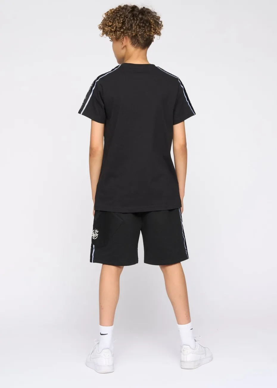 Kings Will Dream Black Techy Taped Cargo Shorts (7-14 yrs)