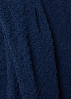 Large Navy Chenille Throw (200cm x 220cm)