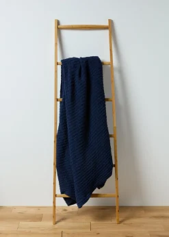 Large Navy Chenille Throw (200cm x 220cm)