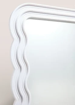 Large White Wavy Mirror