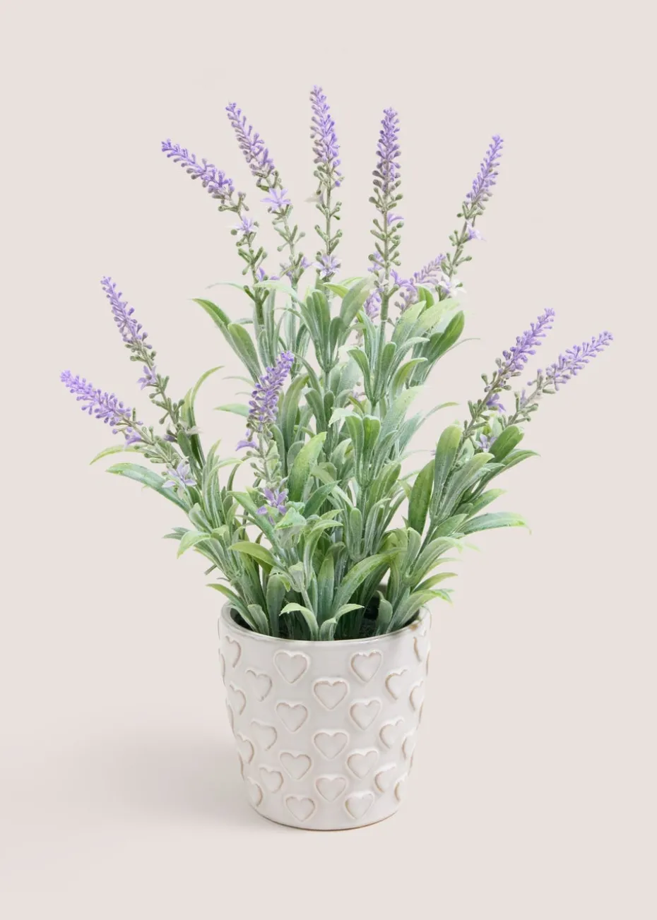 Lavender In Heart Embroidered Pot