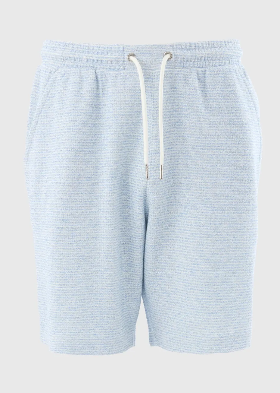 Light Blue Grid Texture Co Ord Shorts