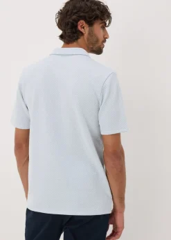 Light Blue Quarter Zip Polo Shirt