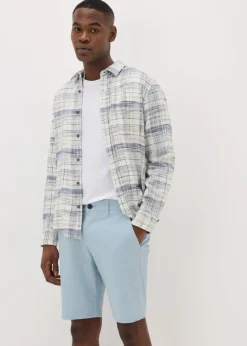 Light Blue Straight Fit Chino Shorts