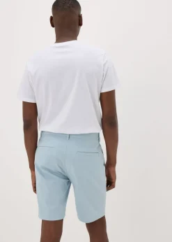 Light Blue Straight Fit Chino Shorts