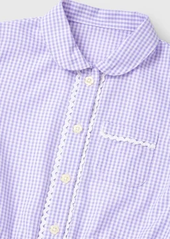 Lilac Gingham Traditional School Dress (3-14yrs)