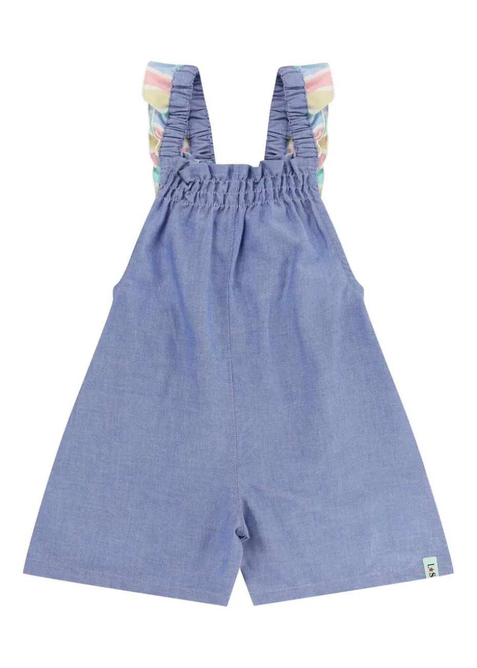 Lilly & Sid Blue Plain Playsuit (24 Months- 8 Years)