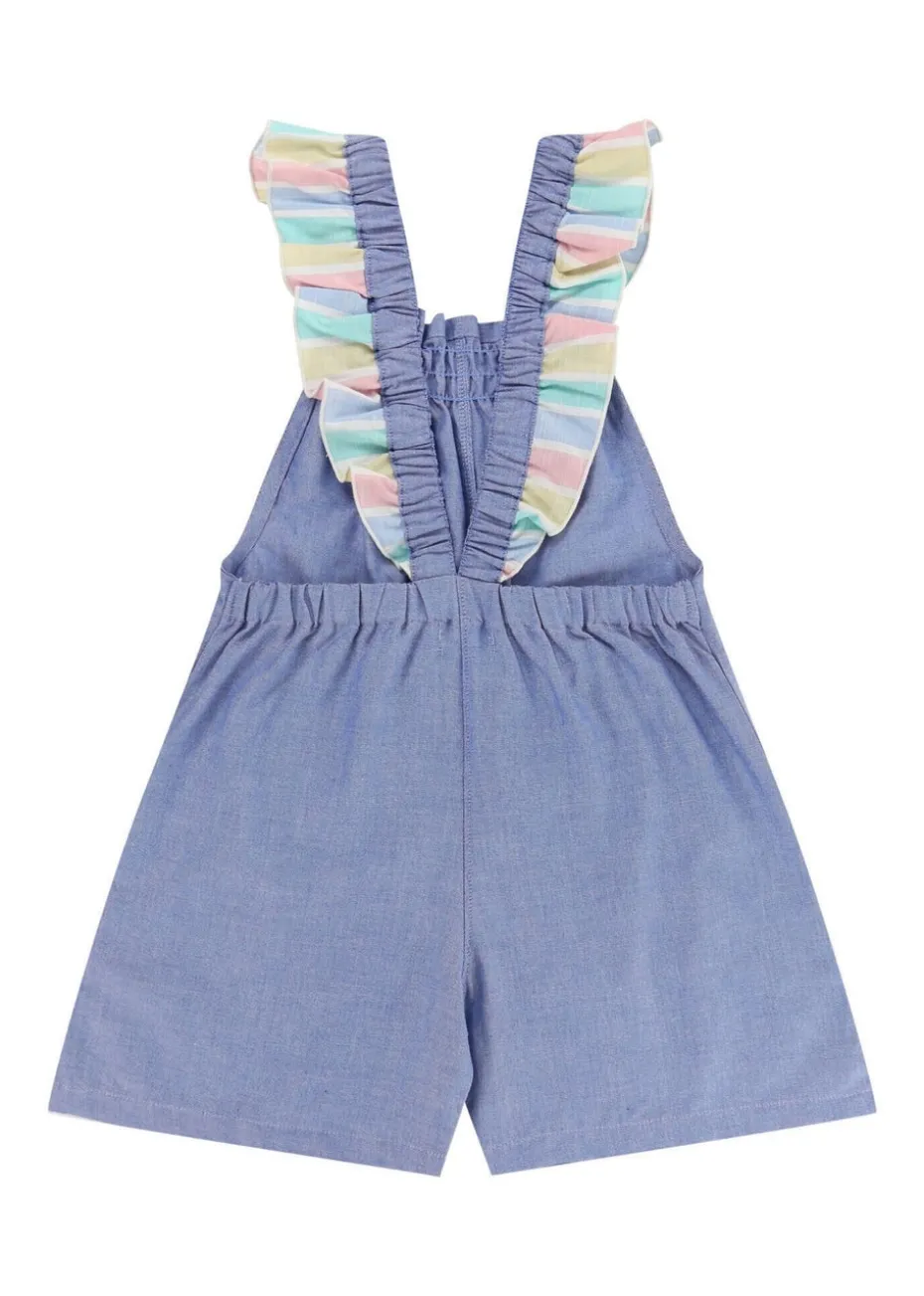 Lilly & Sid Blue Plain Playsuit (24 Months- 8 Years)