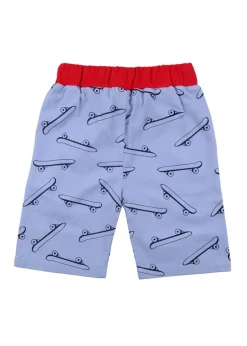 Lilly & Sid Blue Skateboard Print Shorts (24 Months- 8 Years)