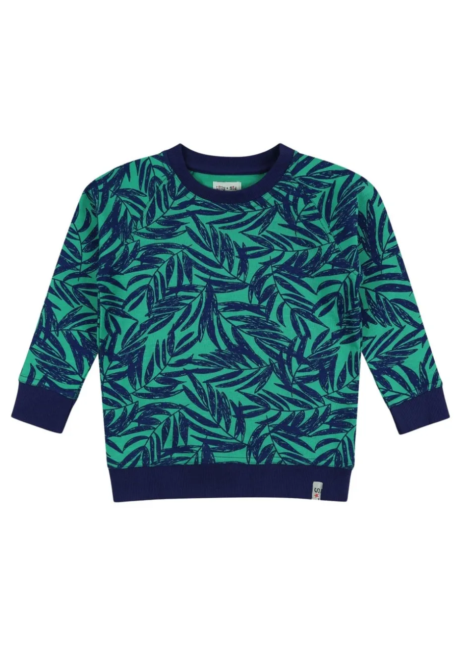 Lilly & Sid Green Palm Print Sweatshirt (0-8 Years)