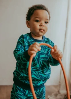 Lilly & Sid Green Palm Print Sweatshirt (0-8 Years)