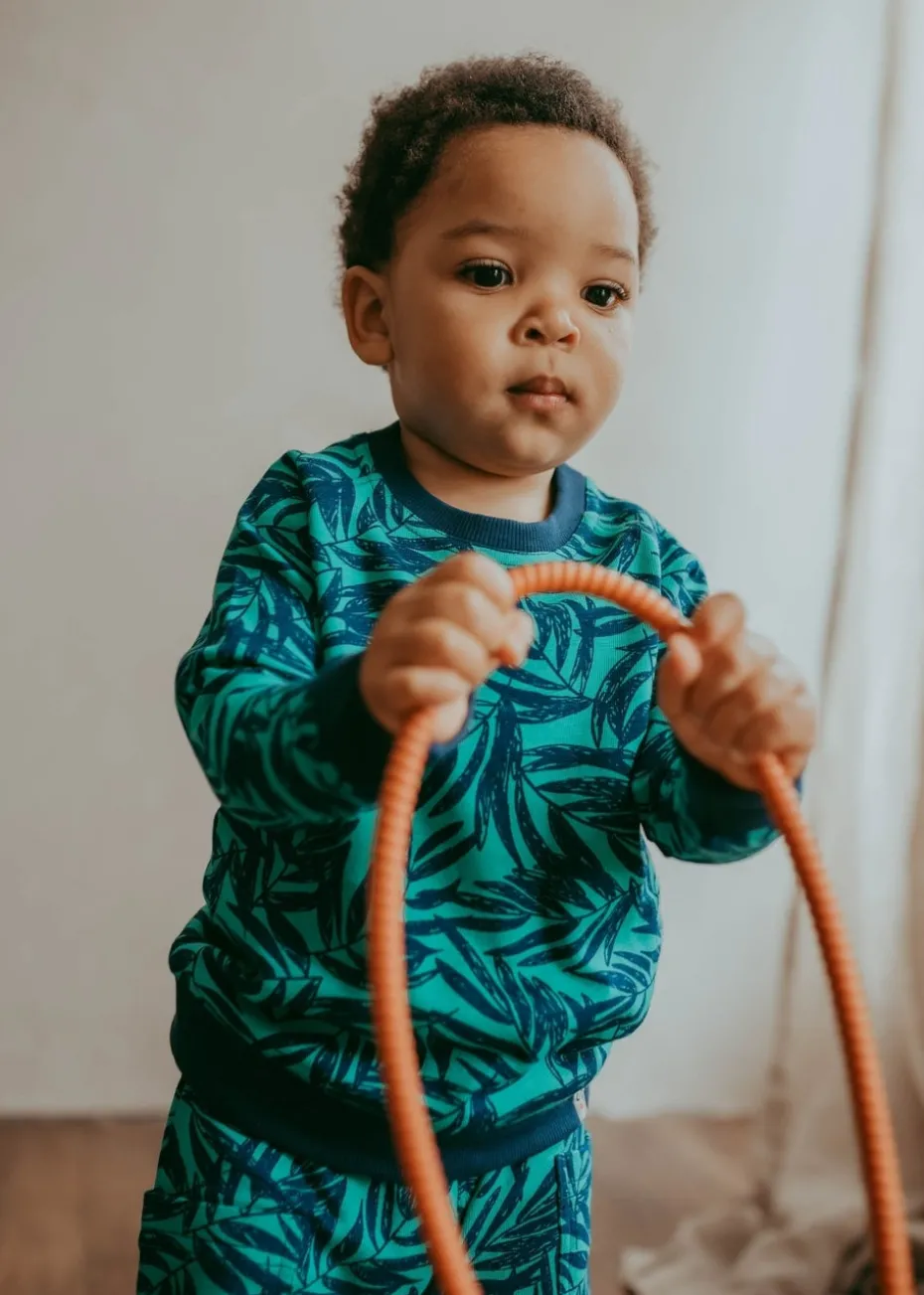 Lilly & Sid Green Palm Print Sweatshirt (0-8 Years)