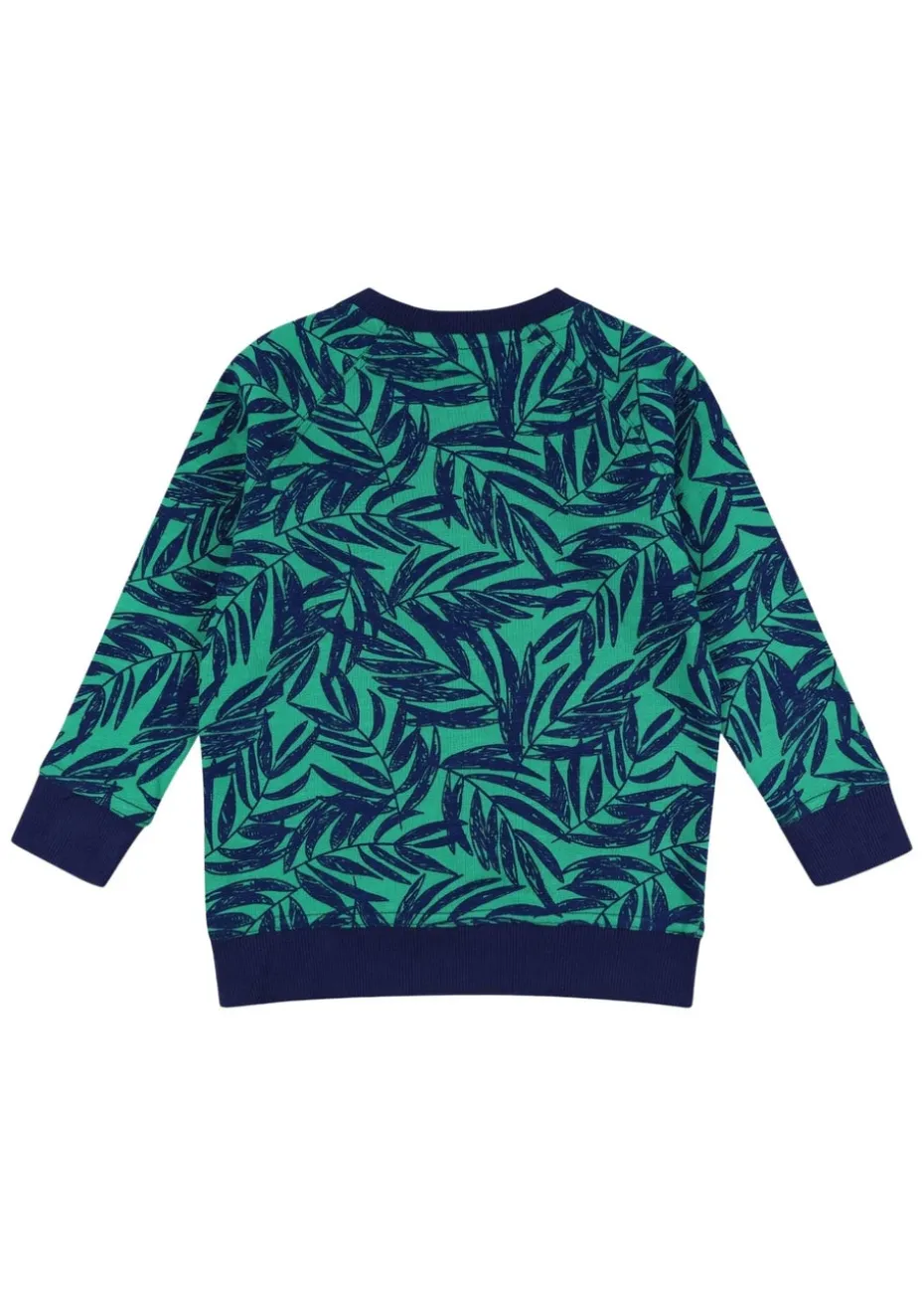 Lilly & Sid Green Palm Print Sweatshirt (0-8 Years)