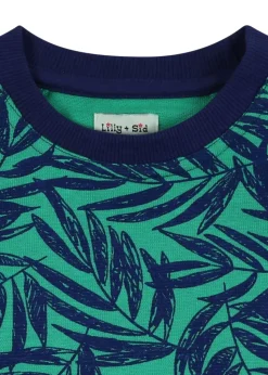Lilly & Sid Green Palm Print Sweatshirt (0-8 Years)