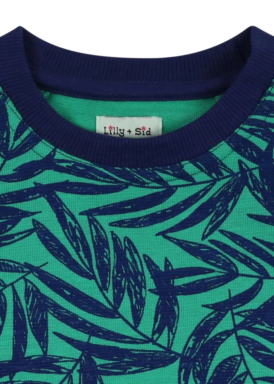 Lilly & Sid Green Palm Print Sweatshirt (0-8 Years)